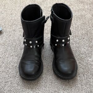 Geox Black Kids Boots with Silver Accents